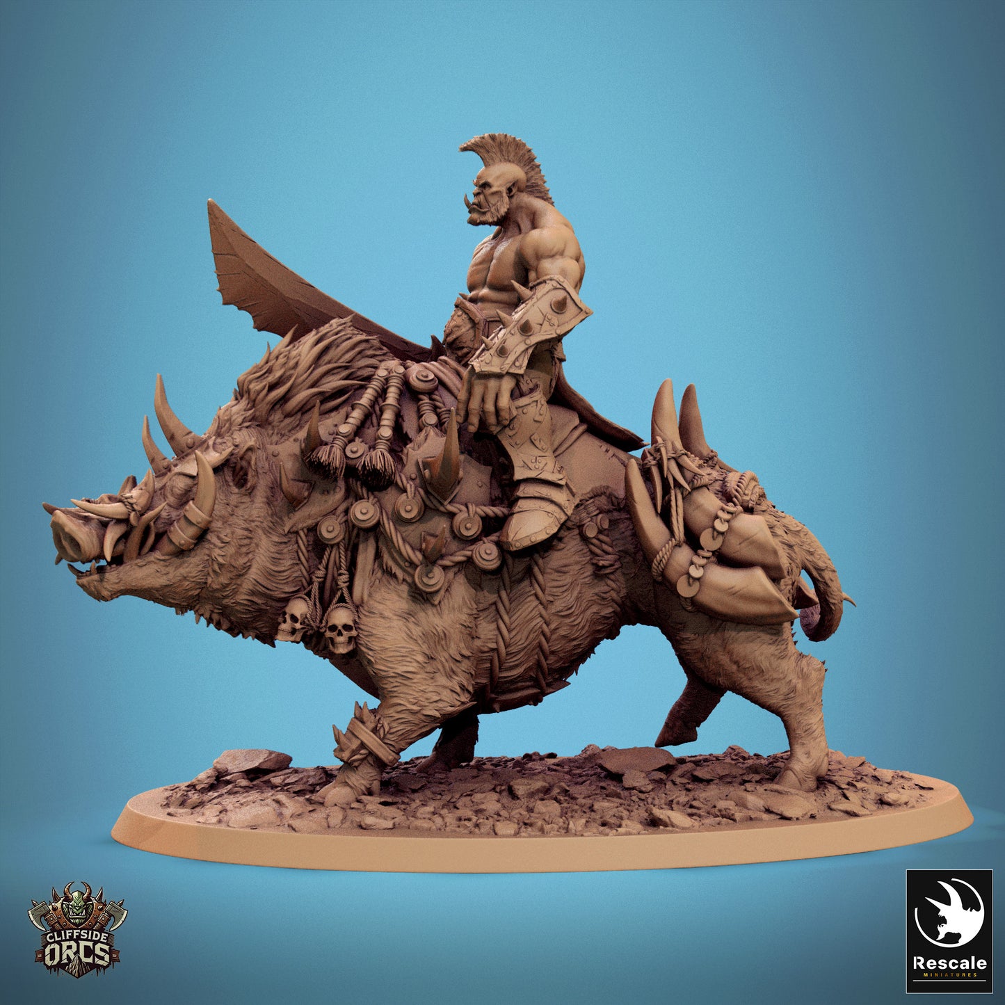 Boars Mounted -  Resin Miniature - Tabletop  miniature - Fantasy Miniature - 32mm - D&D -  Sci-fi Miniature - Papsikel