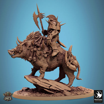 Boars Mounted -  Resin Miniature - Tabletop  miniature - Fantasy Miniature - 32mm - D&D -  Sci-fi Miniature - Papsikel
