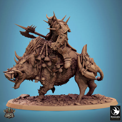 Boars Mounted -  Resin Miniature - Tabletop  miniature - Fantasy Miniature - 32mm - D&D -  Sci-fi Miniature - Papsikel