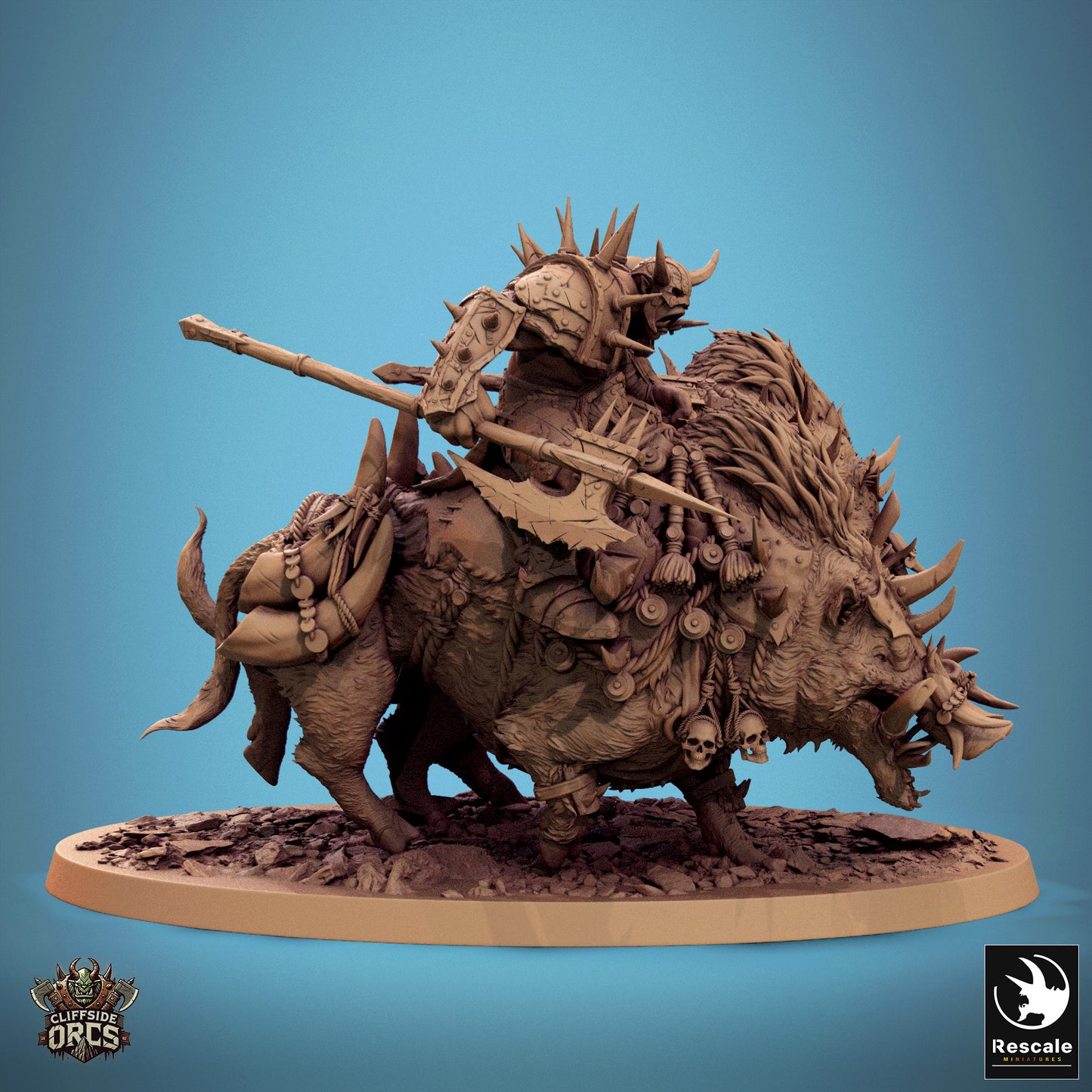 Boars Mounted -  Resin Miniature - Tabletop  miniature - Fantasy Miniature - 32mm - D&D -  Sci-fi Miniature - Papsikel