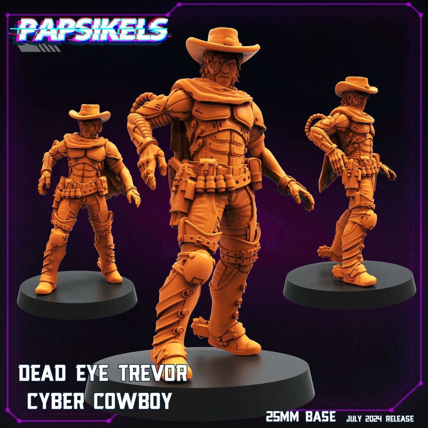 CYBER COWBOYS   -  Resin Miniature - Tabletop  miniature - Fantasy Miniature - 32mm - D&D -  Sci-fi Miniature - Papsikel (Copy) (Copy)