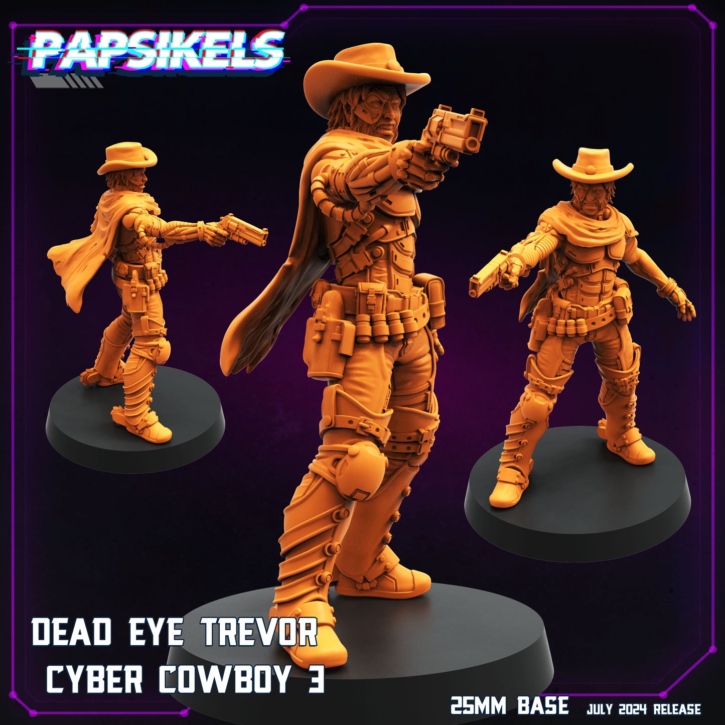 CYBER COWBOYS   -  Resin Miniature - Tabletop  miniature - Fantasy Miniature - 32mm - D&D -  Sci-fi Miniature - Papsikel (Copy) (Copy)