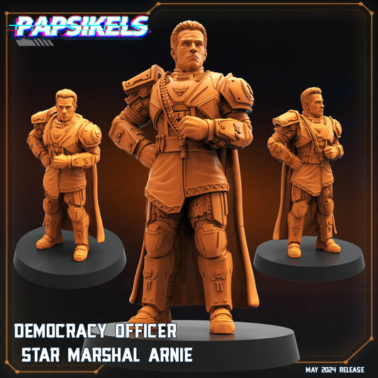 Star Marshal Arnie -  Resin Miniature - Tabletop  miniature - Fantasy Miniature - 32mm - D&D -  Sci-fi Miniature- Papsikel