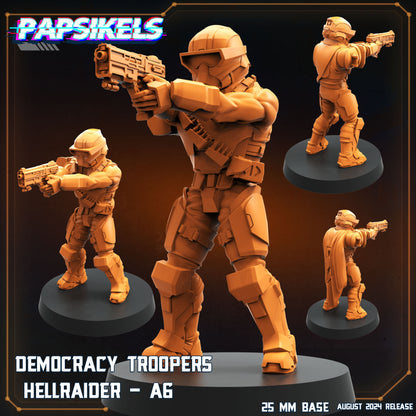 Democracy Troopers Hellraisers -  Resin Miniature - Tabletop  miniature - Fantasy Miniature - 32mm - D&D -  Sci-fi Miniature- Papsikel