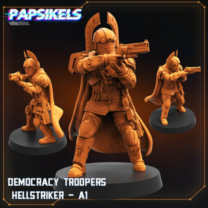 Democracy Trooper Hellstriker -  Resin Miniature - Tabletop  miniature - Fantasy Miniature - 32mm - D&D -  Sci-fi Miniature- Papsikel