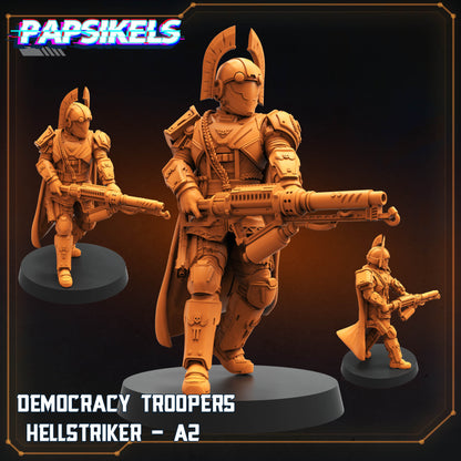 Democracy Trooper Hellstriker -  Resin Miniature - Tabletop  miniature - Fantasy Miniature - 32mm - D&D -  Sci-fi Miniature- Papsikel