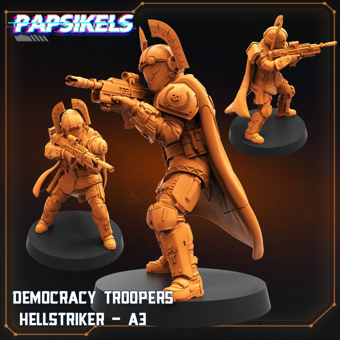 Democracy Trooper Hellstriker -  Resin Miniature - Tabletop  miniature - Fantasy Miniature - 32mm - D&D -  Sci-fi Miniature- Papsikel