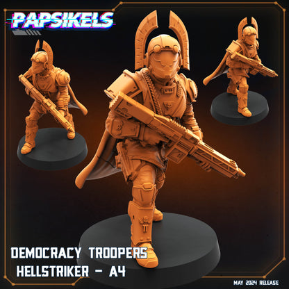 Democracy Trooper Hellstriker -  Resin Miniature - Tabletop  miniature - Fantasy Miniature - 32mm - D&D -  Sci-fi Miniature- Papsikel