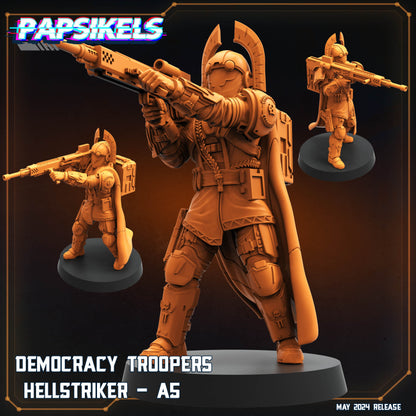 Democracy Trooper Hellstriker -  Resin Miniature - Tabletop  miniature - Fantasy Miniature - 32mm - D&D -  Sci-fi Miniature- Papsikel