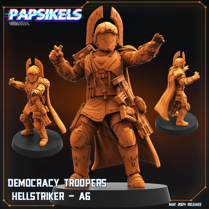 Democracy Trooper Hellstriker -  Resin Miniature - Tabletop  miniature - Fantasy Miniature - 32mm - D&D -  Sci-fi Miniature- Papsikel