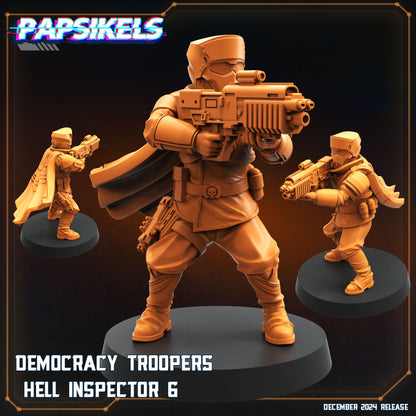 Democracy Trooper hell inspectors -  Resin Miniature - Tabletop  miniature - Fantasy Miniature - 32mm - D&D -  Sci-fi Miniature- Papsikel