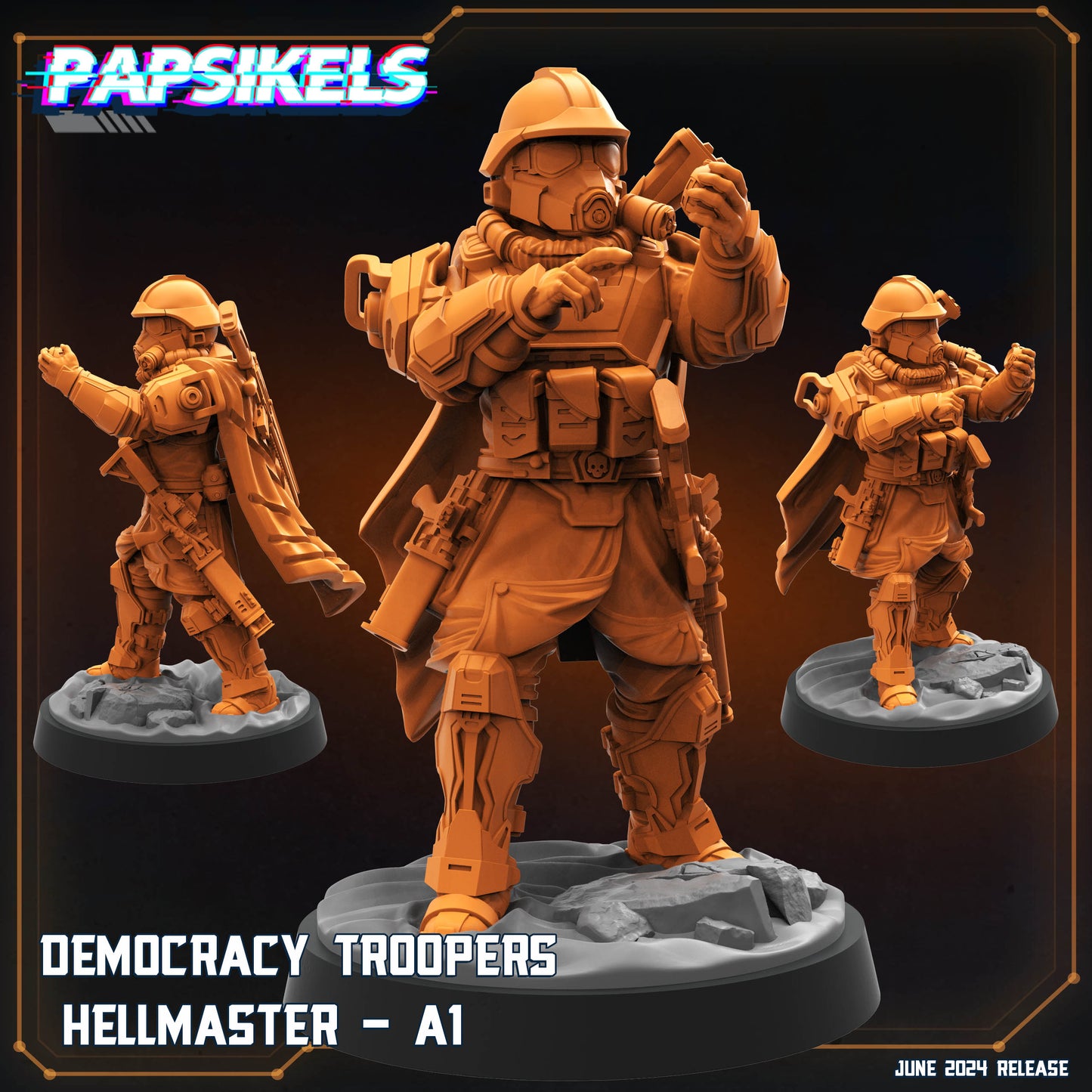 Democracy Troopers -  Resin Miniature - Tabletop  miniature - Fantasy Miniature - 32mm - D&D -  Sci-fi Miniature- Papsikel