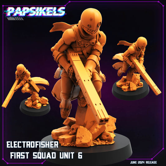 Electrofisher First Squad Unit -  Resin Miniature - Tabletop  miniature - Fantasy Miniature - 32mm - D&D -  Sci-fi Miniature- Papsikel