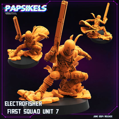 Electrofisher First Squad Unit -  Resin Miniature - Tabletop  miniature - Fantasy Miniature - 32mm - D&D -  Sci-fi Miniature- Papsikel