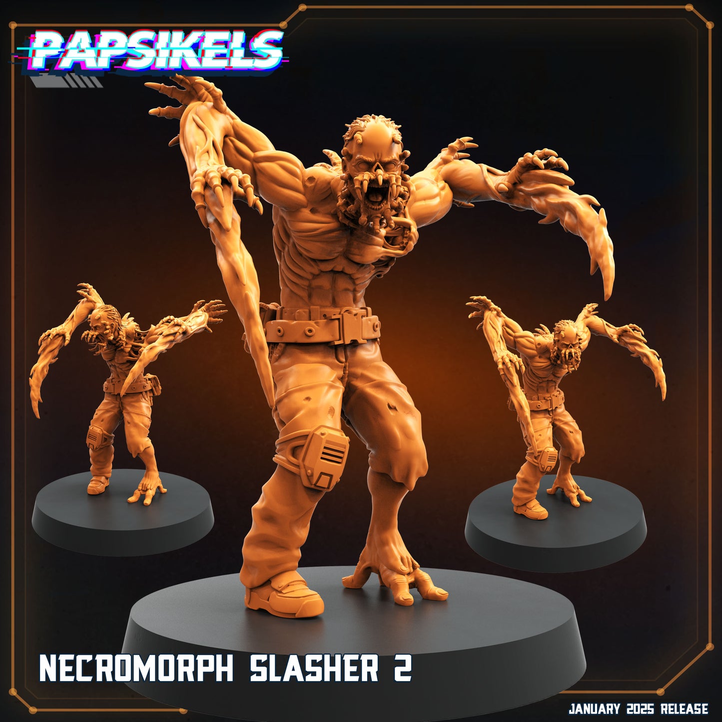 Necromorphs - 3D Printed Miniature - Sci-fi Miniature - Tabletop Miniature - D&D - Papsikel