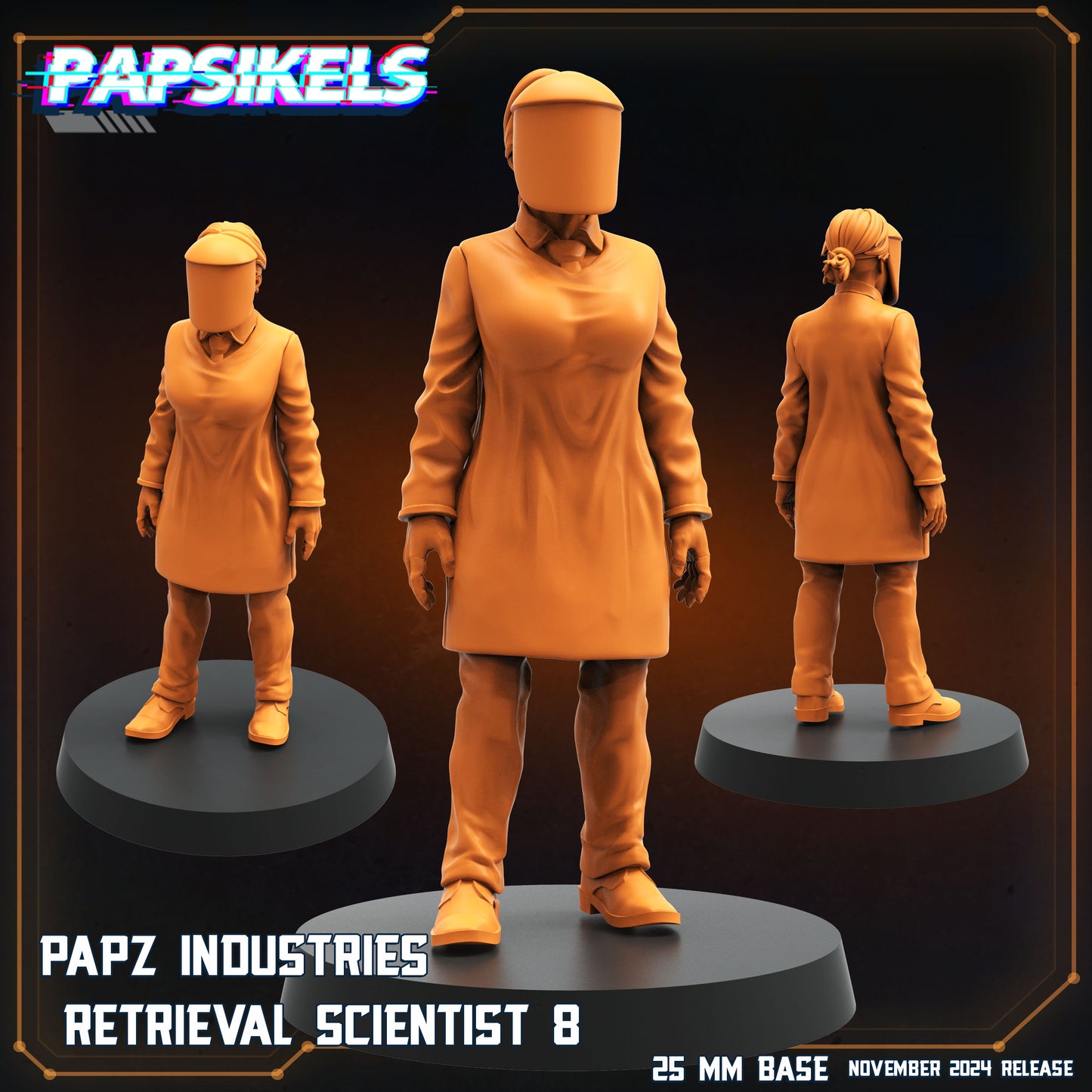 Retrieval Scientists  -  Resin Miniature - Tabletop  miniature - Fantasy Miniature - 32mm - D&D -  Sci-fi Miniature - Papsikel