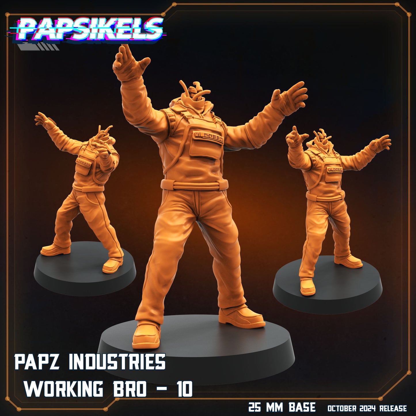 Working Bro Set 4  -  Resin Miniature - Tabletop  miniature - Fantasy Miniature - 32mm - D&D Sci-fi Miniature - Papsikel