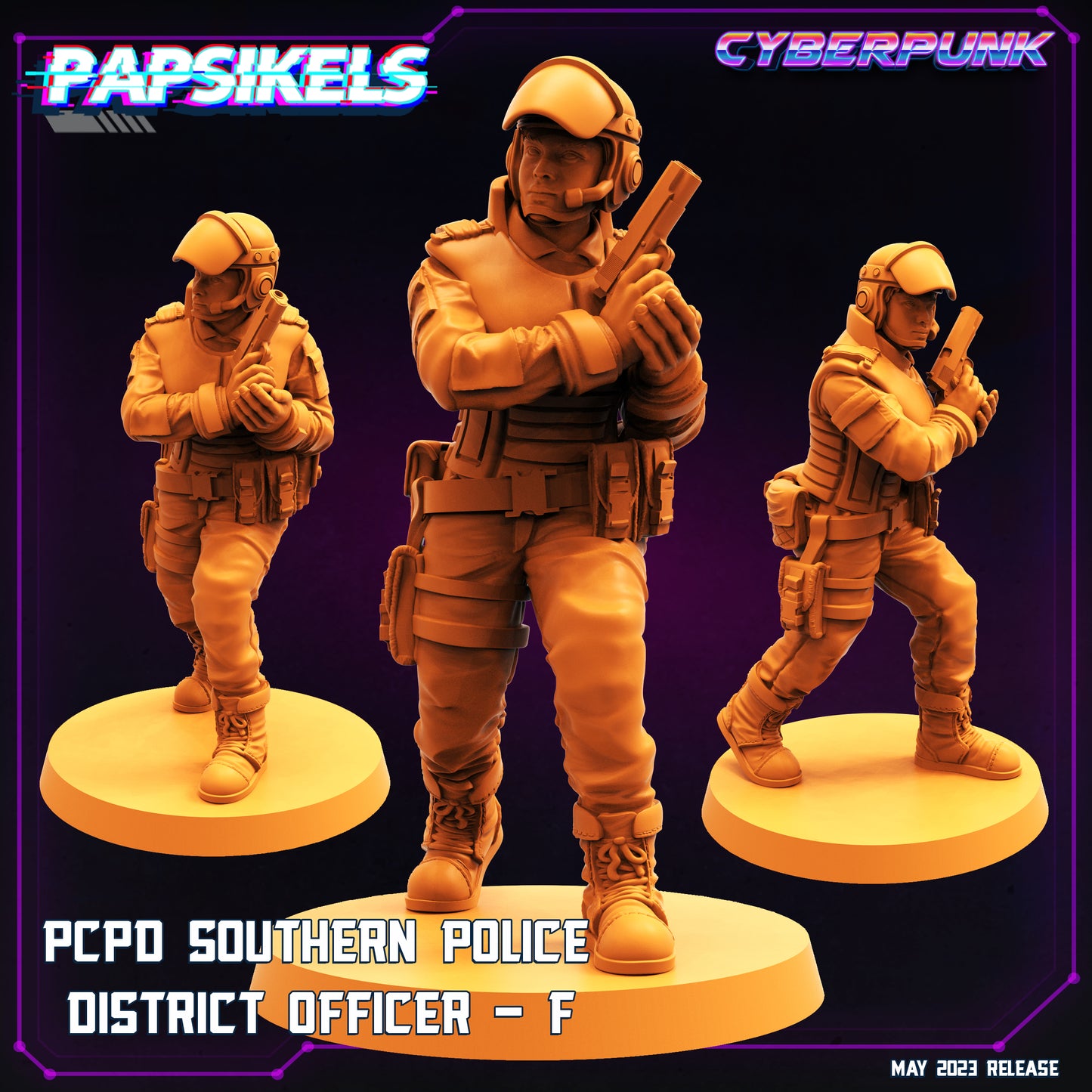 PCPD Police Officer -  Resin Miniature - Tabletop  miniature - Fantasy Miniature - 32mm - D&D -  Sci-fi Miniature - Papsikel