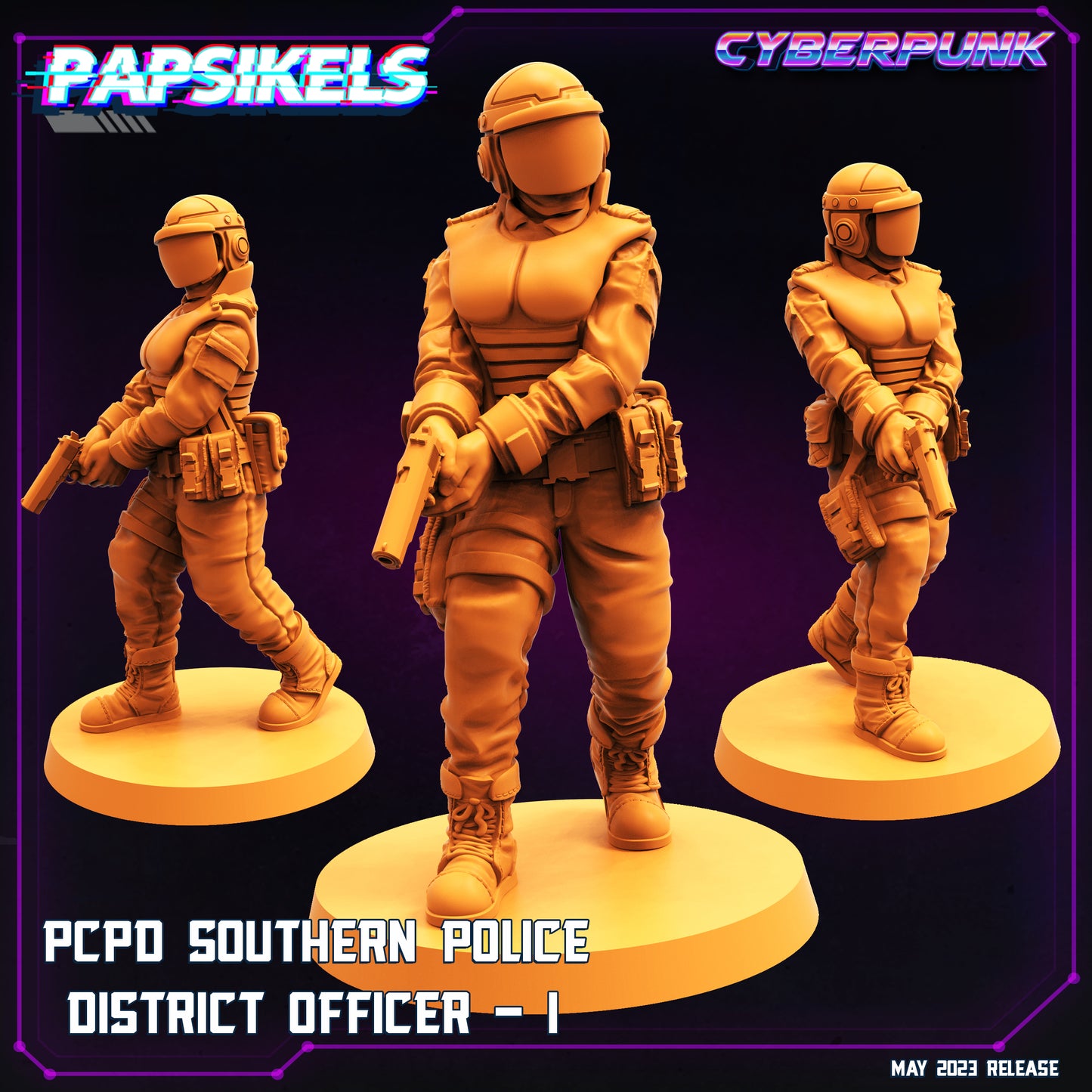 PCPD Police Officer -  Resin Miniature - Tabletop  miniature - Fantasy Miniature - 32mm - D&D -  Sci-fi Miniature - Papsikel