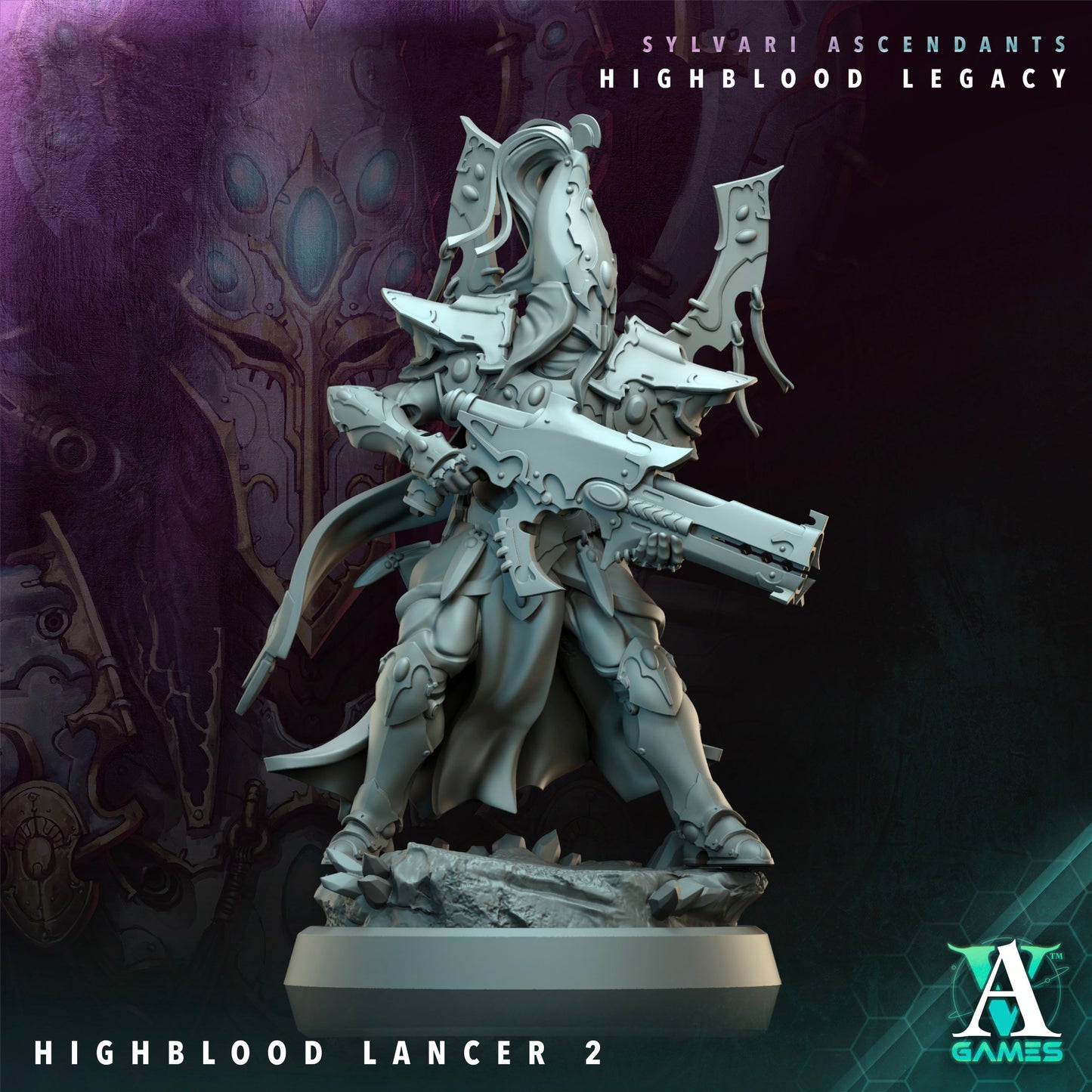 Highblood Lancer - 3D Printed Miniature - Fantasy Miniature -Tabletop  Miniature - Tabletop Miniature - D&D