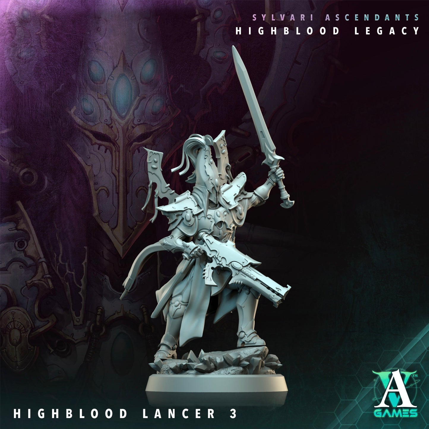 Highblood Lancer - 3D Printed Miniature - Fantasy Miniature -Tabletop  Miniature - Tabletop Miniature - D&D