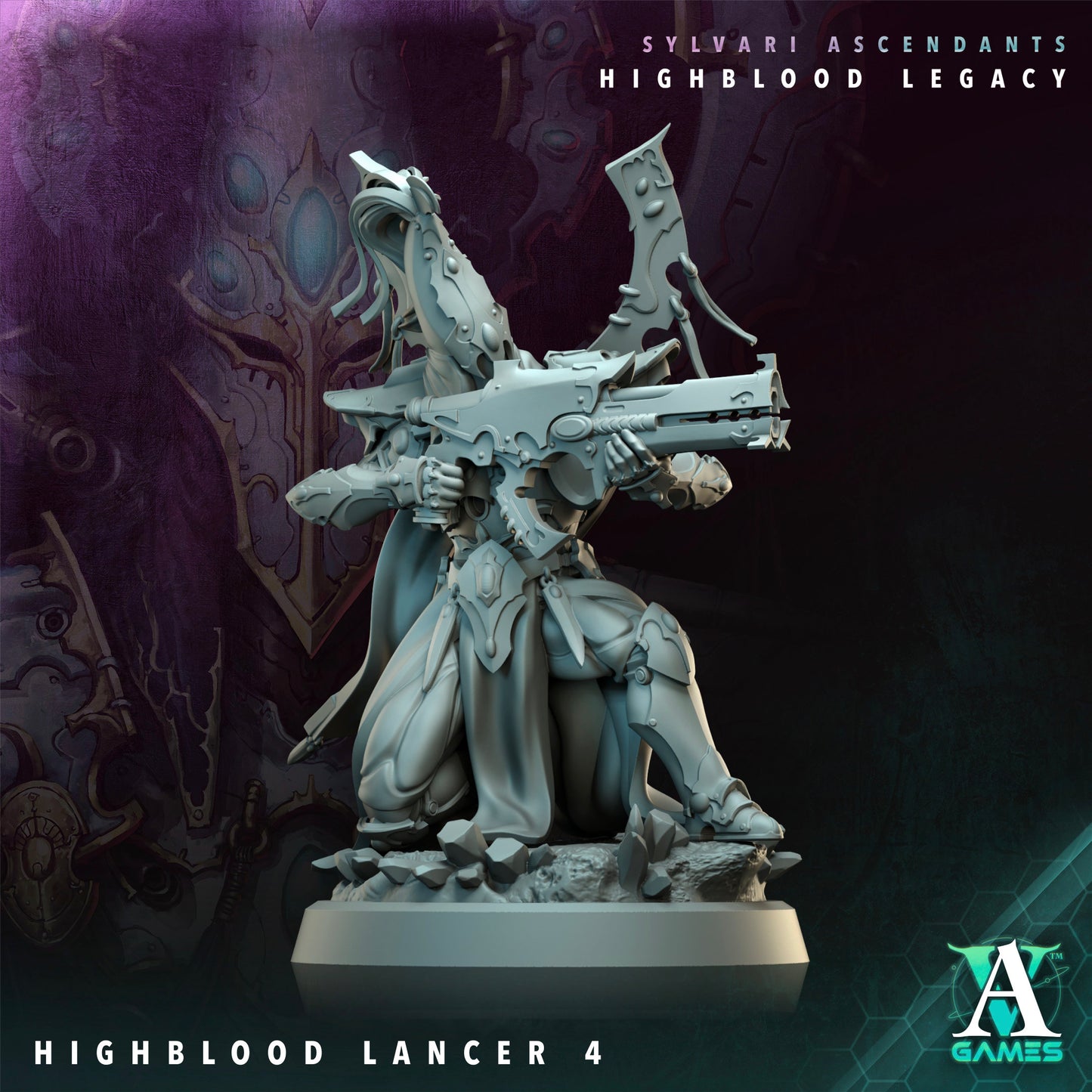 Highblood Lancer - 3D Printed Miniature - Fantasy Miniature -Tabletop  Miniature - Tabletop Miniature - D&D