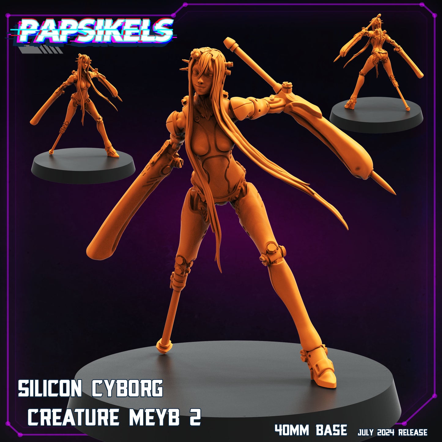 Silicon Cyborg   -  Resin Miniature - Tabletop  miniature - Fantasy Miniature - 32mm - D&D -  Sci-fi Miniature - Papsikel