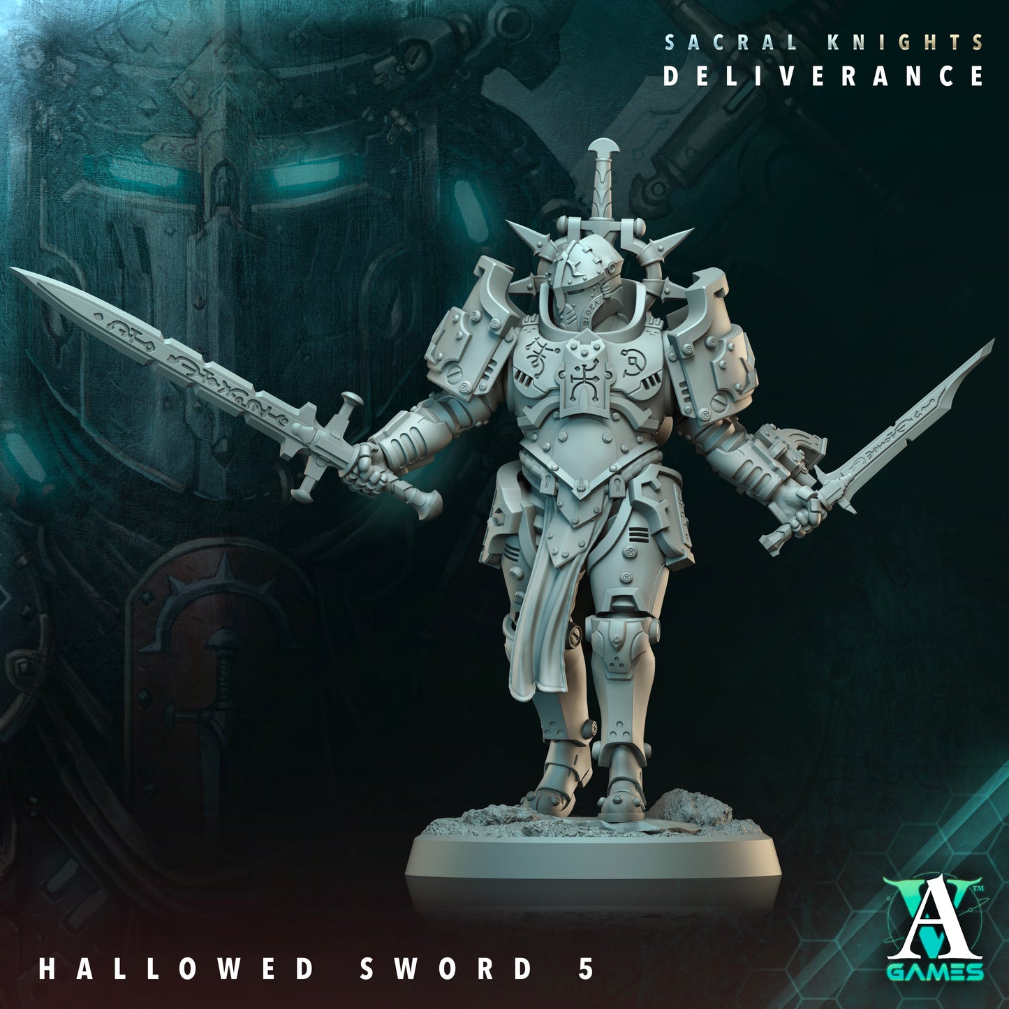 Hallowed Swords - 3D Printed Miniature - Fantasy Miniature -Tabletop  Miniature - Tabletop Miniature - D&D (Copy) (Copy)