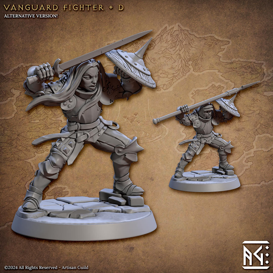 Vanguard Fighters - 3D Printed Miniature - D&D - Artisan Guild - Tabletop Miniature