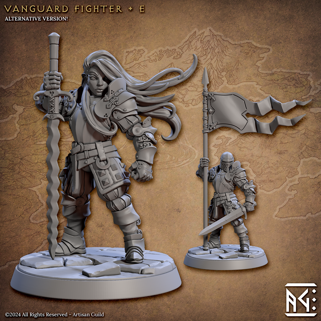 Vanguard Fighters - 3D Printed Miniature - D&D - Artisan Guild - Tabletop Miniature