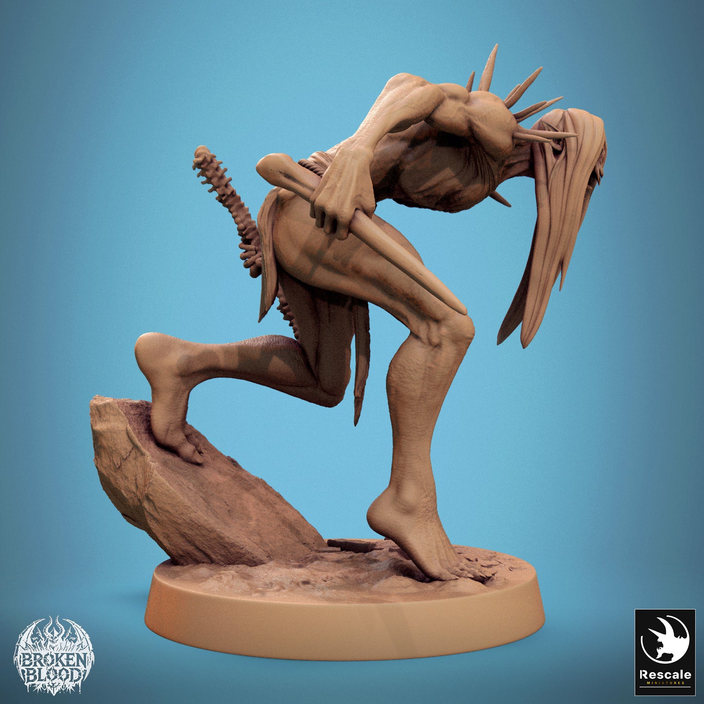 Ghoul Savage 1 -  Resin Miniature - Tabletop  miniature - Fantasy Miniature - 32mm - D&D -  Sci-fi Miniature - Papsikel