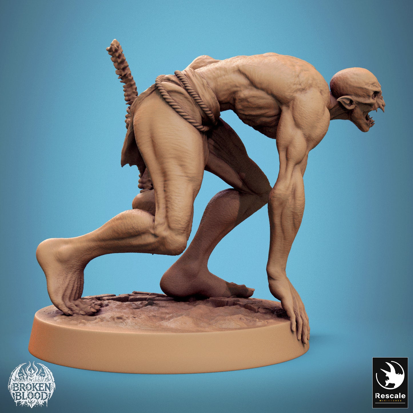 Ghoul Savage 1 -  Resin Miniature - Tabletop  miniature - Fantasy Miniature - 32mm - D&D -  Sci-fi Miniature - Papsikel
