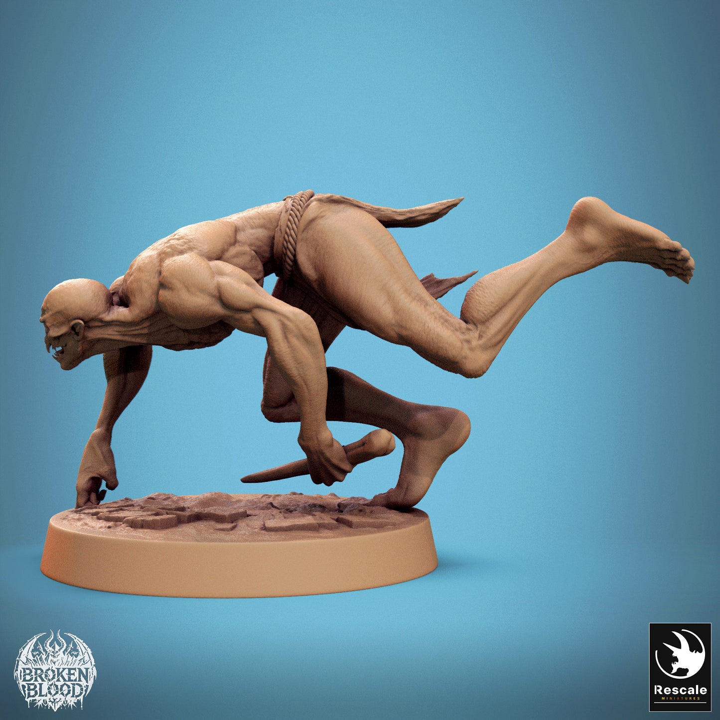 Ghoul Savage 1 -  Resin Miniature - Tabletop  miniature - Fantasy Miniature - 32mm - D&D -  Sci-fi Miniature - Papsikel