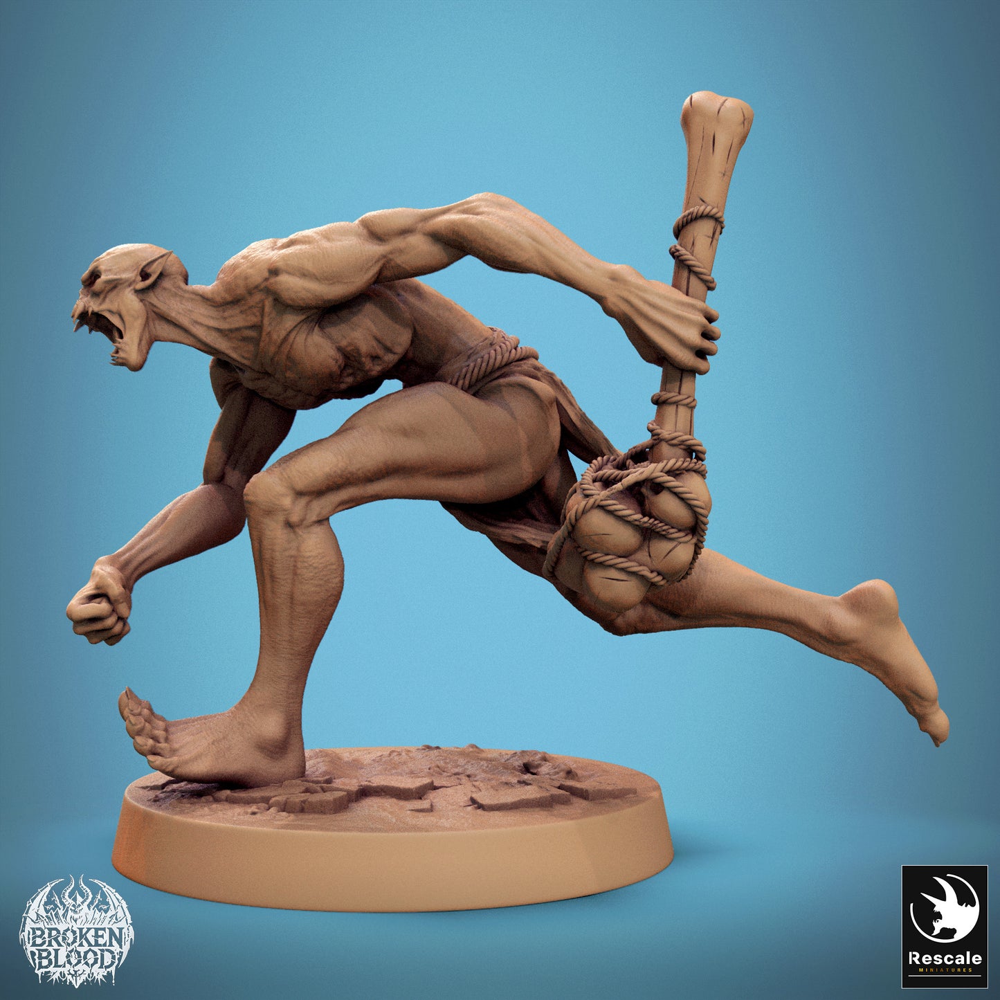 Ghoul Savage 1 -  Resin Miniature - Tabletop  miniature - Fantasy Miniature - 32mm - D&D -  Sci-fi Miniature - Papsikel