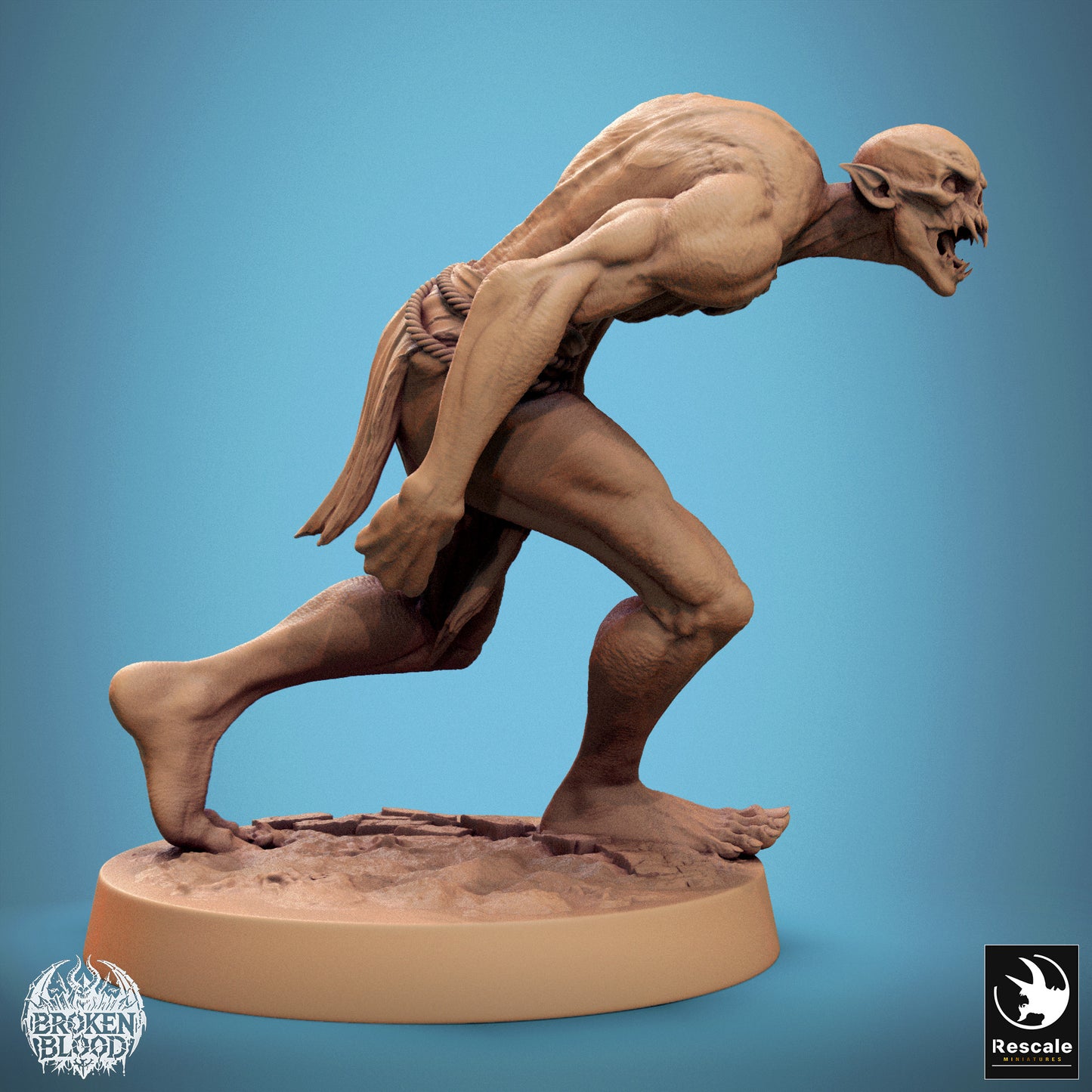 Ghoul Savage 1 -  Resin Miniature - Tabletop  miniature - Fantasy Miniature - 32mm - D&D -  Sci-fi Miniature - Papsikel