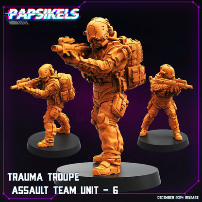 Trauma Troupe Assault Team -  Resin Miniature - Tabletop  miniature - Fantasy Miniature - 32mm - D&D -  Sci-fi Miniature- Papsikel