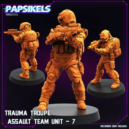 Trauma Troupe Assault Team -  Resin Miniature - Tabletop  miniature - Fantasy Miniature - 32mm - D&D -  Sci-fi Miniature- Papsikel