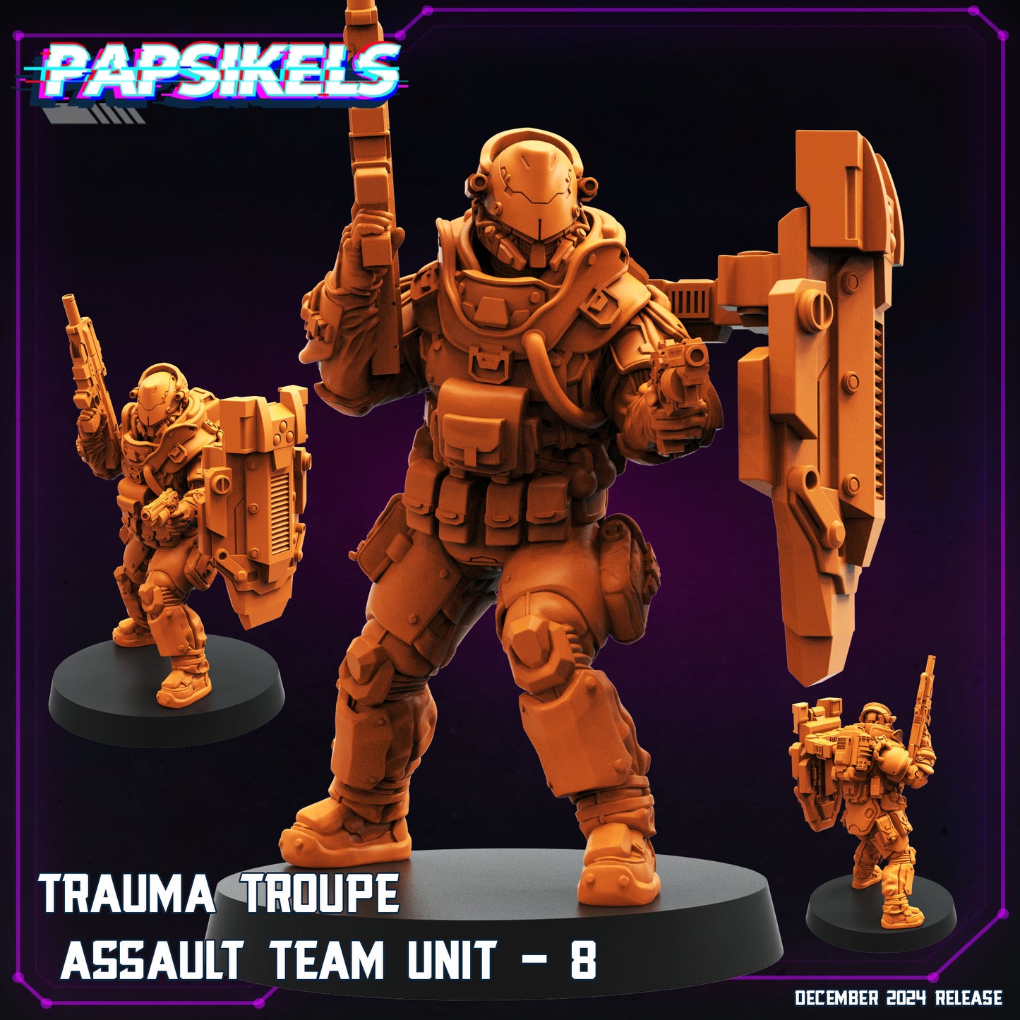 Trauma Troupe Assault Team -  Resin Miniature - Tabletop  miniature - Fantasy Miniature - 32mm - D&D -  Sci-fi Miniature- Papsikel