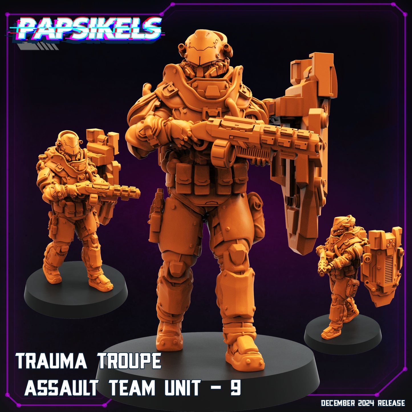 Trauma Troupe Assault Team -  Resin Miniature - Tabletop  miniature - Fantasy Miniature - 32mm - D&D -  Sci-fi Miniature- Papsikel