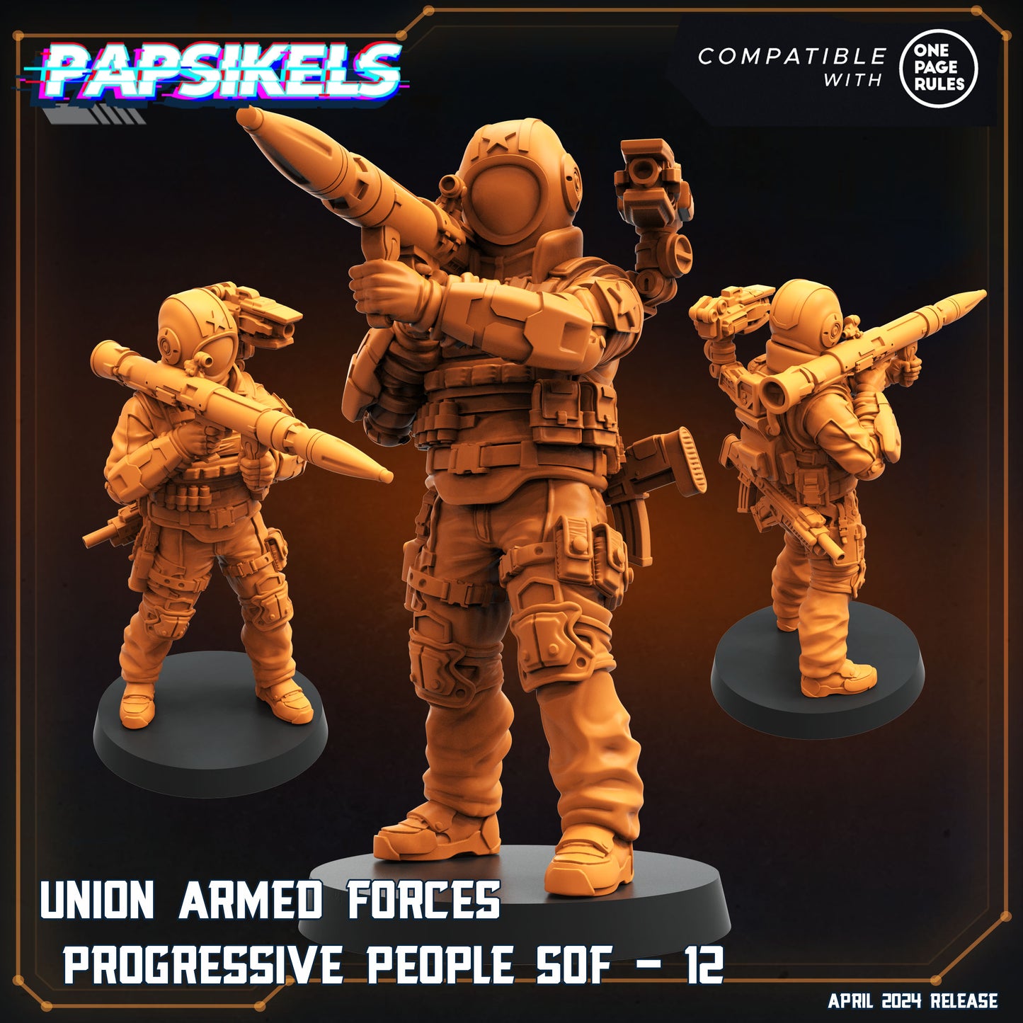 Union Armed Forces -  Resin Miniature - Tabletop  miniature - Fantasy Miniature - 32mm - D&D -  Sci-fi Miniature - Papsikel