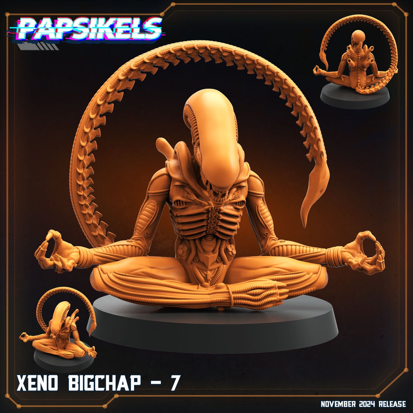 Xeno Bigchap  -  Resin Miniature - Tabletop  miniature - Fantasy Miniature - 32mm - D&D -  Sci-fi Miniature - Papsikel