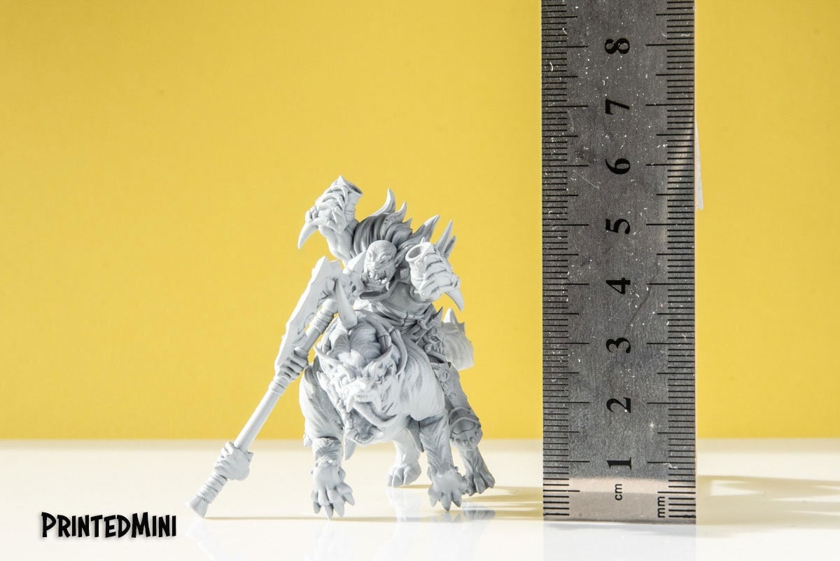 Frost metal Worg - 3D Printed Miniature - Fantasy Miniature - D&D