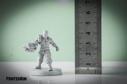 Major Arnie Schafernager -3D Printed Miniature - Sci-Fi Miniature - D&D - Papsikel