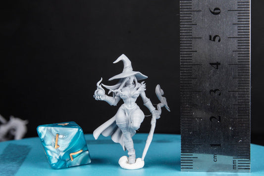 Marwina the witch - 3D Printed Miniature - Fantasy Miniature - Tabletop Miniature - D&D - Artisan Guild