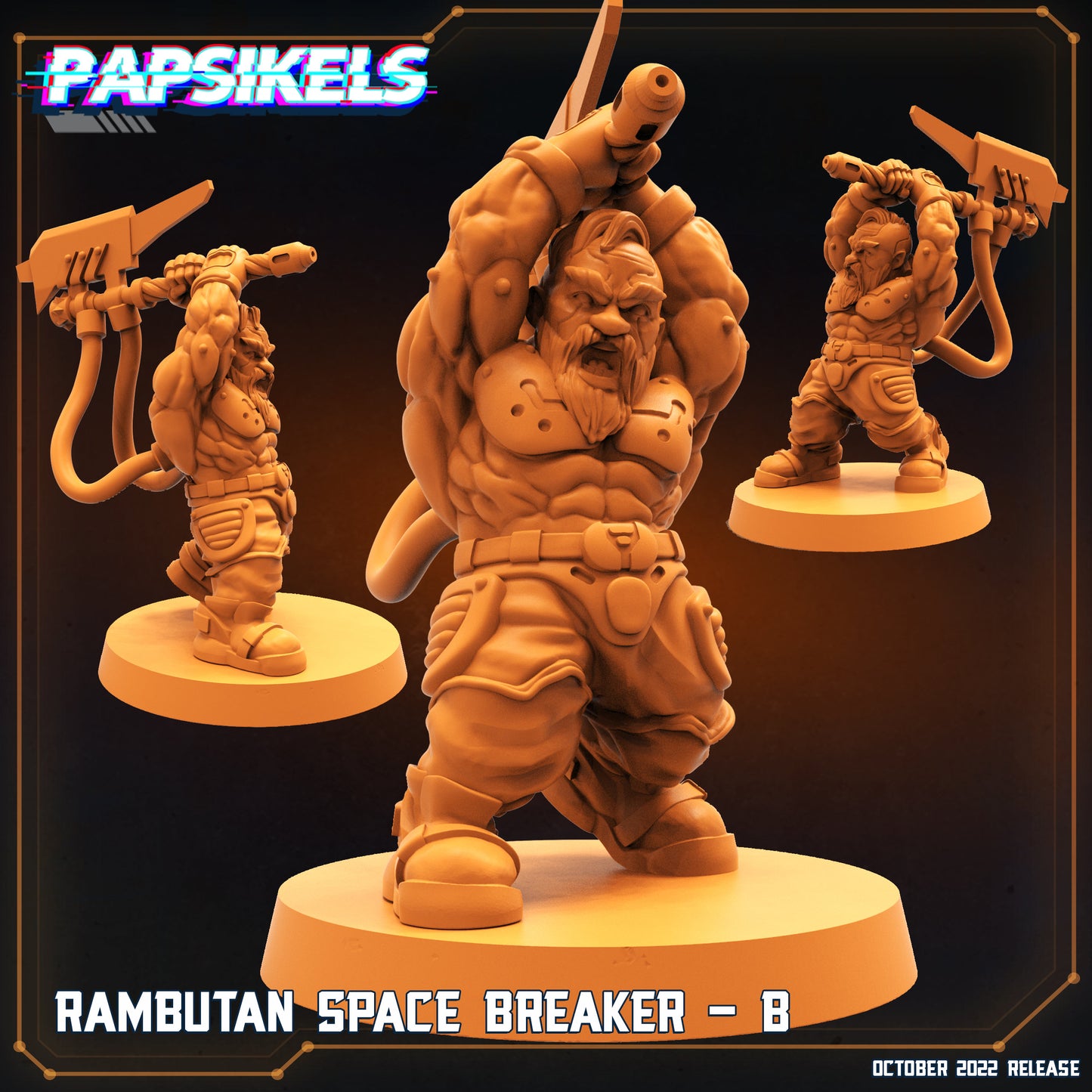 Rambutan B - 3D Printed Miniature - Sci-fi Miniature - Tabletop Miniature - D&D - Papsikel