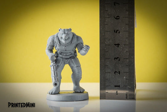 Space Bear - 3D Printed Miniature - Sci-Fi Miniature - D&D- Papsikel