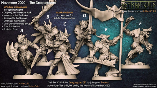 Dragonguard - Tabletop  miniature - Fantasy - 32mm - D&D  Resin Miniature - Artisan Guild DnD