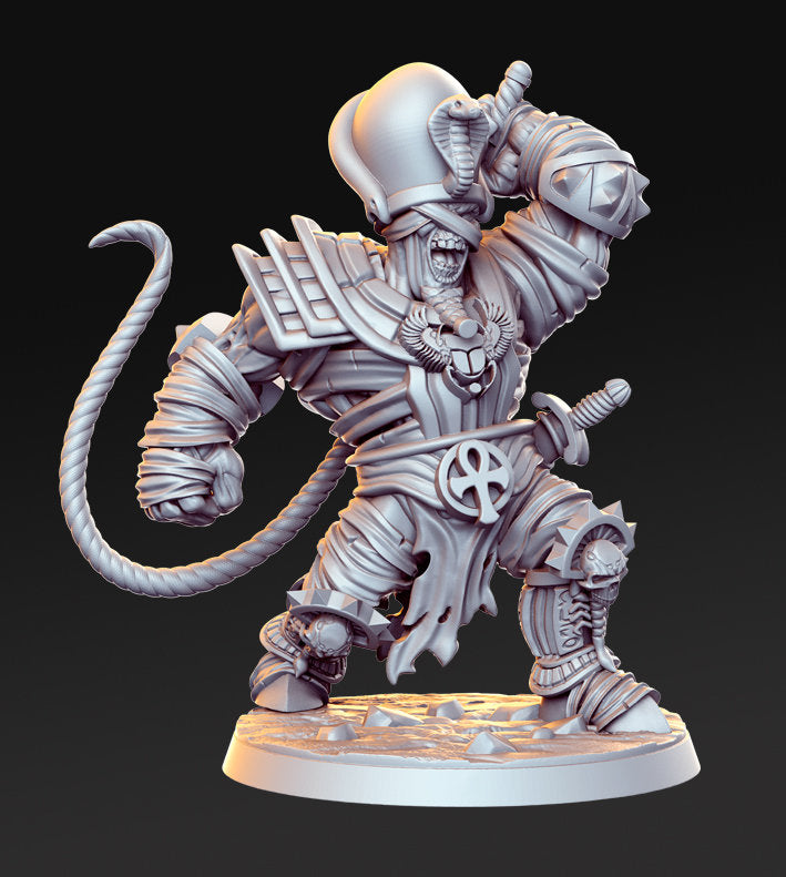 Mummy Pharao B - 3D Printed Miniature - Fantasy Miniature - Tabletop Miniature - D&D - RN Estudio