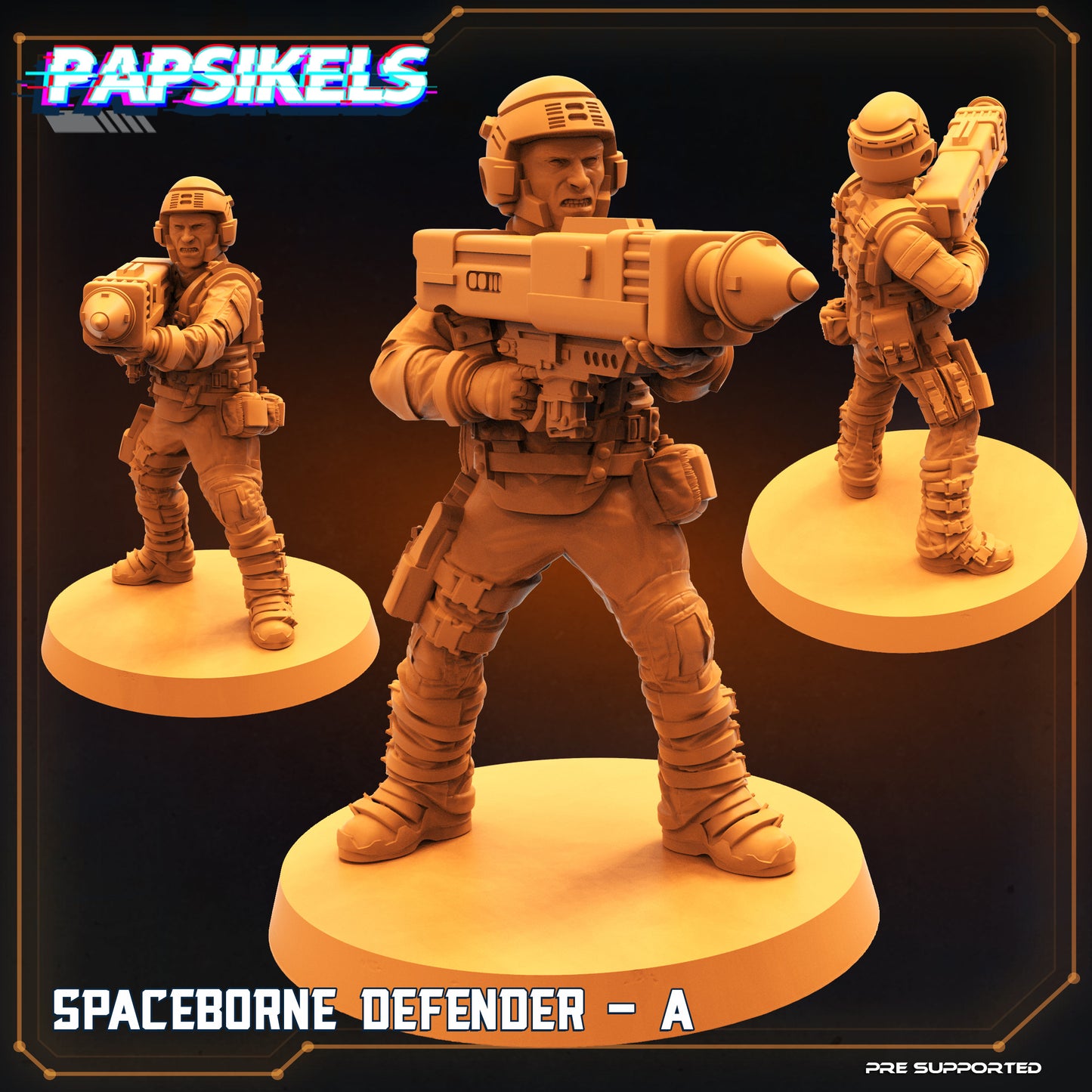 Spaceborn Defender A - 3D Printed Miniature - Sci-Fi Miniature - D&D- Papsikel