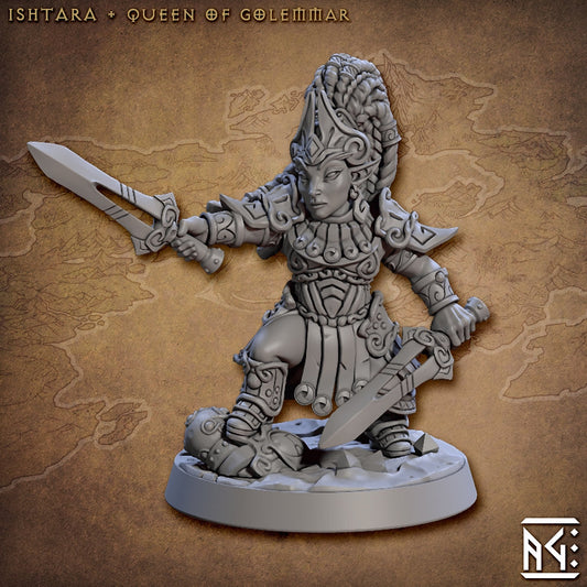 Ishtarra  Gnome Queen - 3D Printed Miniature - Fantasy Miniature - Tabletop Miniature - D&D - Artisan Guild